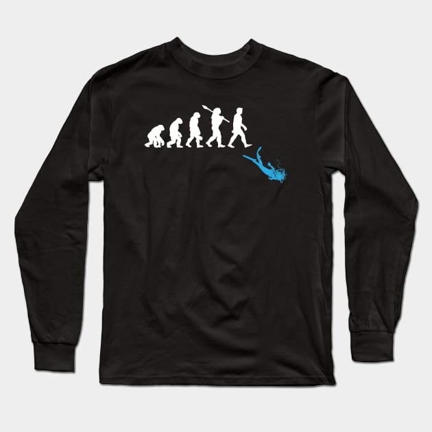 Scuba Diving Human Evolution Long Sleeve T-Shirt by captainmood